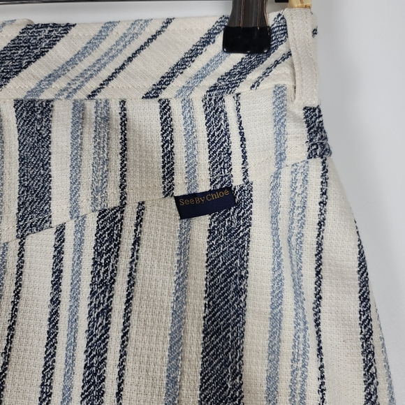 See by Chloe Striped Canvas Skirt size 40 / medium - Picture 7 of 9